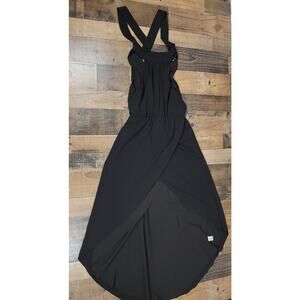 Saylor Dress Black Halter High Neck Maxi Hi-Low‎ Flowy Dress XS Formal